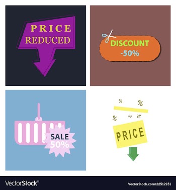 Set of big sale banner ribbon vector image