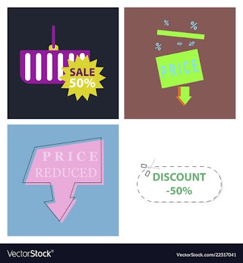 Set of big sale banner ribbon vector image