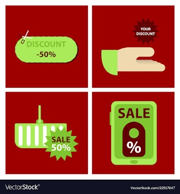 Set of big sale banner ribbon vector image