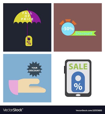 Set of big sale banner ribbon vector image