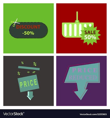 Set of big sale banner ribbon vector image