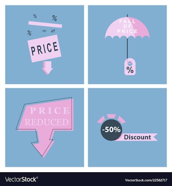 Set of big sale banner ribbon vector image
