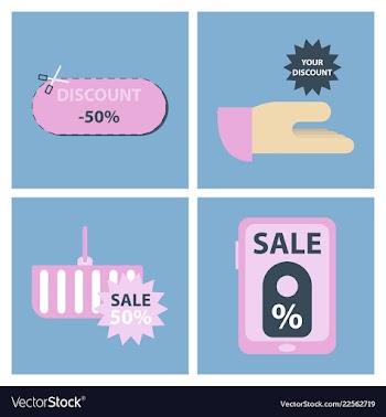 Set of big sale banner ribbon vector image