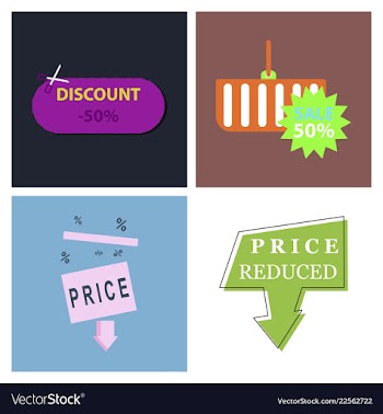 Set of big sale banner ribbon vector image