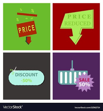 Set of big sale banner ribbon vector image