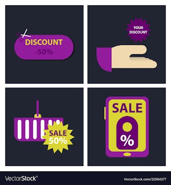Set of big sale banner ribbon vector image