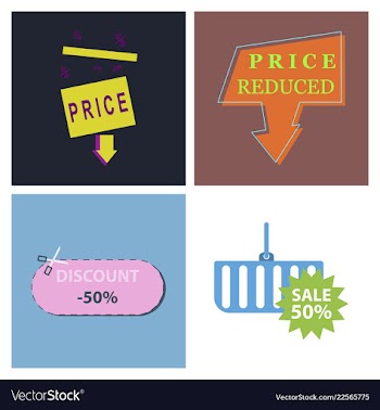 Set of big sale banner ribbon vector image