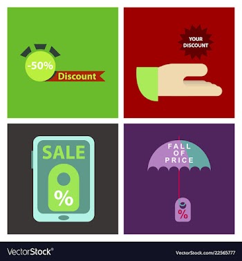 Set of big sale banner ribbon vector image
