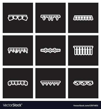 Set of black and white icons garlands vector image