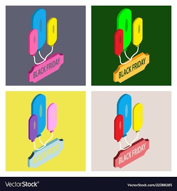 Set of black friday sale shopping poster seasonal vector image
