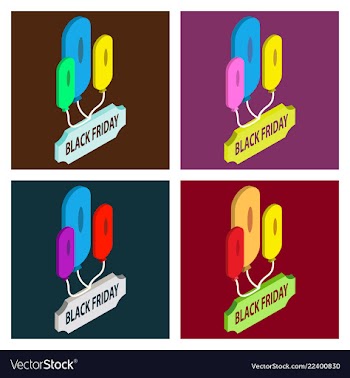 Set of black friday sale shopping poster seasonal vector image