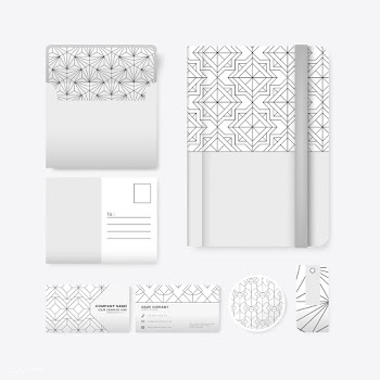 Set of black geometric pattern on white surfa.. | Free stock vector - 544461