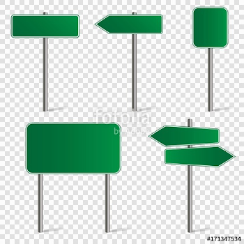 Set of blank road signs isolated on transparent background. Vector ...