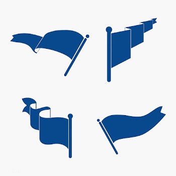 Set of blue flag vectors | Free stock vector - 543045