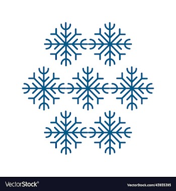 set of blue snowflake