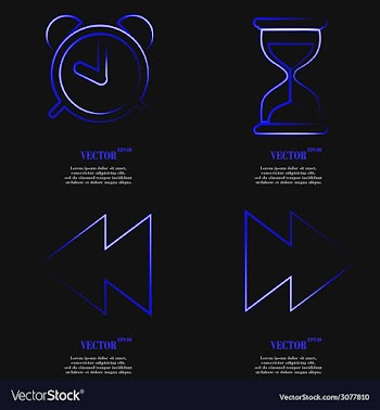 Set of blue web icon flat design Simple sticker vector image