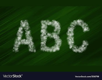  					Set of bokeh alphabet and symbols vector image														
