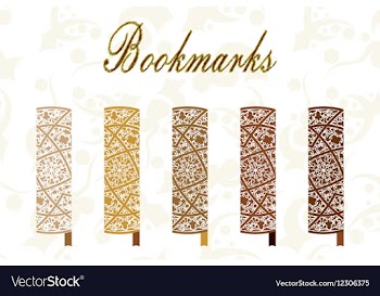Set of bookmarks colorful floral decor vector image