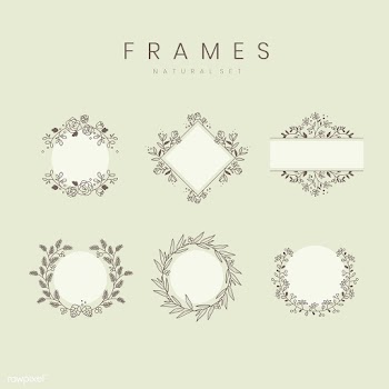 Set of botanical frame design elements vector | Free stock vector - 523394