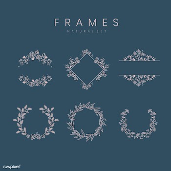 Set of botanical frame design elements vector | Free stock vector - 523426