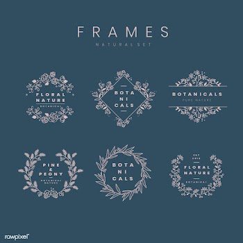 Set of botanical frame design elements vector | Free stock vector - 523477