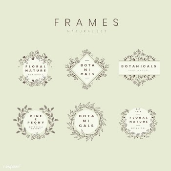 Set of botanical frame design elements vector | Free stock vector - 523490