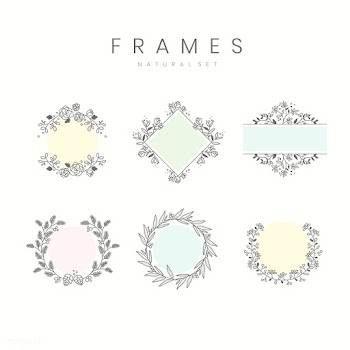 Set of botanical frame design elements vector | Free stock vector - 523501