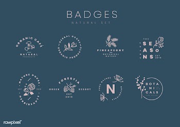 Set of botanical logo design vectors | Free stock vector - 523368
