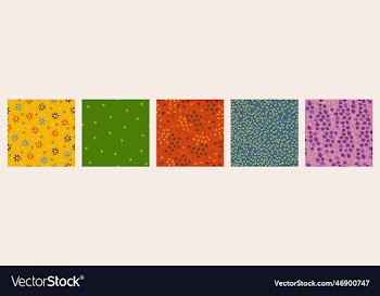 set of bright abstract seamless patterns