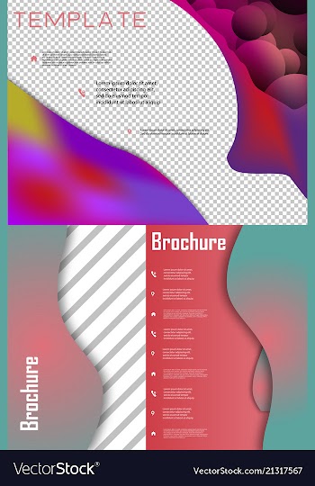 Set of brochure cover brochure with color vector image