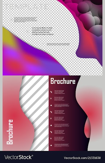 Set of brochure cover brochure with color vector image