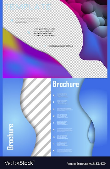 Set of brochure cover brochure with color vector image