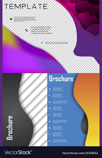 Set of brochure cover brochure with color vector image