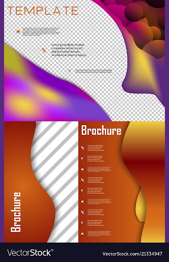Set of brochure cover brochure with color vector image