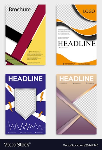 Set of brochure design corporate business vector image