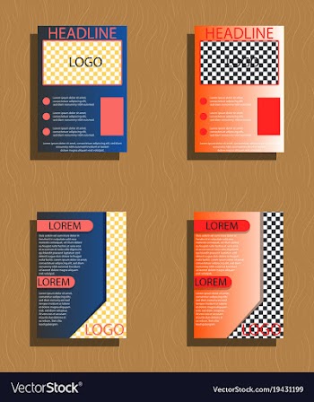 Set of brochure flyer design layout template size vector image
