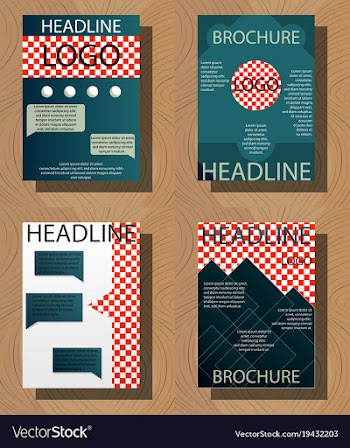 Set of brochure flyer design layout template size vector image