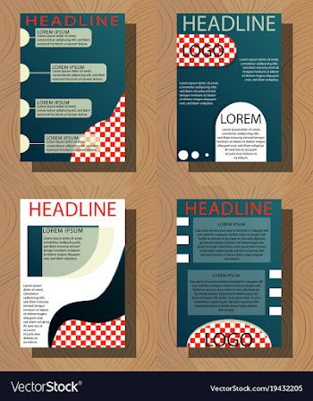 Set of brochure flyer design layout template size vector image