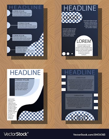 Set of brochure flyer design layout template size vector image
