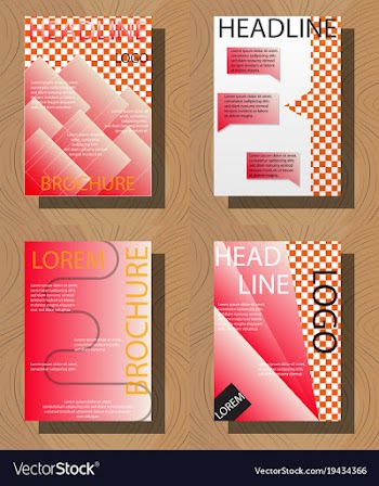 Set of brochure flyer design layout template size vector image