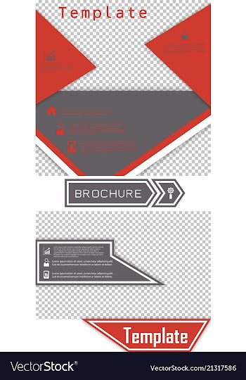 Set of brochure template design with arrows vector image
