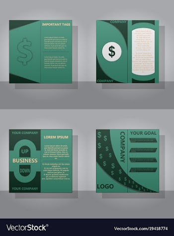 Set of brochures and abstract flyer design vector image