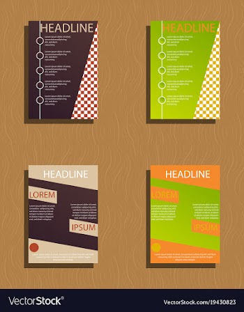 Set of brochures and abstract flyer design vector image