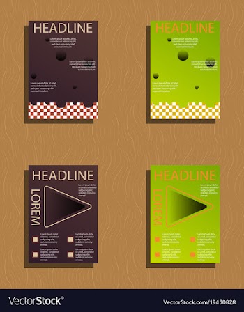 Set of brochures and abstract flyer design vector image