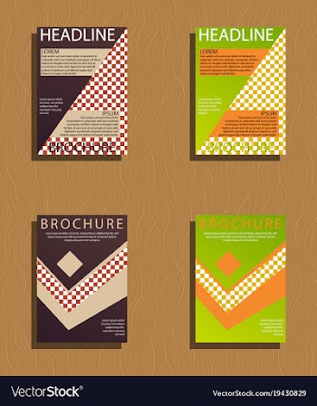 Set of brochures and abstract flyer design vector image