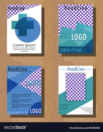 Set of brochures and abstract flyer design vector image