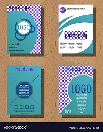 Set of brochures and abstract flyer design vector image