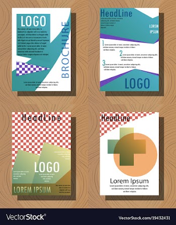 Set of brochures and abstract flyer design vector image