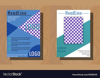 Set of brochures and abstract flyer design vector image