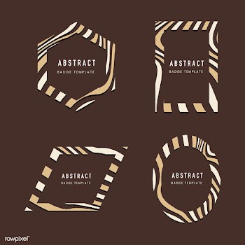 Set of brown abstract badge template vectors | Free stock vector - 538065